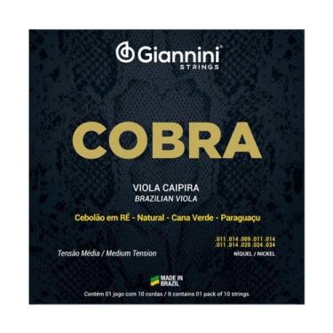 Imagem de Jogo Corda Viola Caipira Niquel Tensão Média Cobra Giannini - Giannini