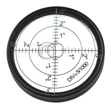 Imagem de Chiloskit Caixa de alumínio Spirit Bullseye Nível de Bolha Redonda Rv Leveler Inclinômetros Redondos Bolha para Instrumentos de Topografia e Tribrachs, Ø60 mm, Precisão 15'/2