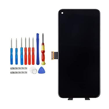 Imagem de [Suporta impressões digitais] Vvsialeek novo OLED compatível com Google Pixel 5 GD1YQ GTT9Q tela sensível ao toque LCD de 6 polegadas preta com ferramentas