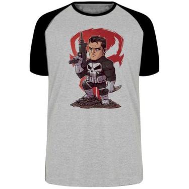 Imagem de Camiseta Justiceiro Blusa Plus Size extra grande adulto ou infantil - 