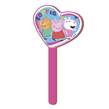Imagem de Pick Decorativo MDF Turma Peppa Pig - 1 Unidade - Festcolor - Rizzo.