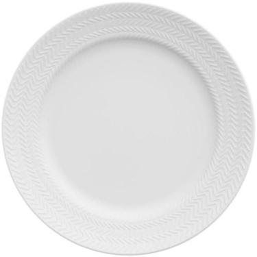 Imagem de Prato de Sobremesa Porcelana 21cm Redondo Germer Chevron Branco com Re