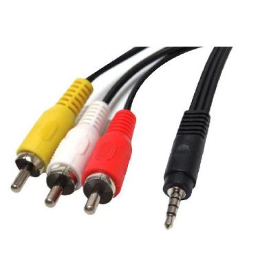 Imagem de Cabo Auxiliar P2 4C P3 Macho X 3 RCA Macho Som e Vídeo 1,80m - MXT