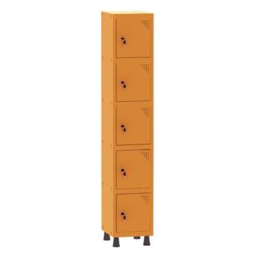 Imagem de Armário Guarda Volume Locker Roupeiro 1 Vão 5 Portas Aço GRF501/5 Lara