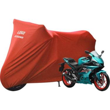 Imagem de Capa Protetora Para Moto Yamaha R3 Não Risca Pintura - Mz, Vermelha