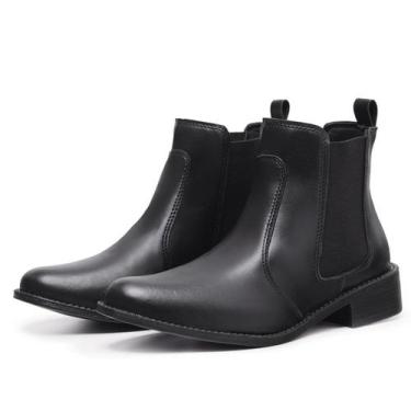 Imagem de Bota Coturno Feminino Tratorada Chelsea Macia Confortável - Myrol Outl