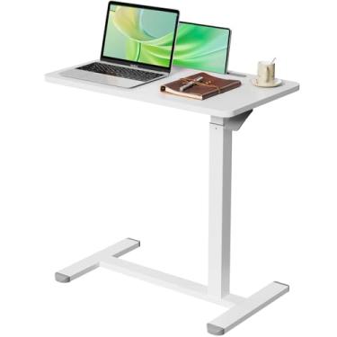 Imagem de Gibbon Mounts Mesa de pé móvel, mesa pneumática ajustável com rodinhas (27,5 polegadas), mesa portátil para laptop com rodas, mesa de cabeceira sobrecama, mesa de laptop para sofá, casa, escritório,