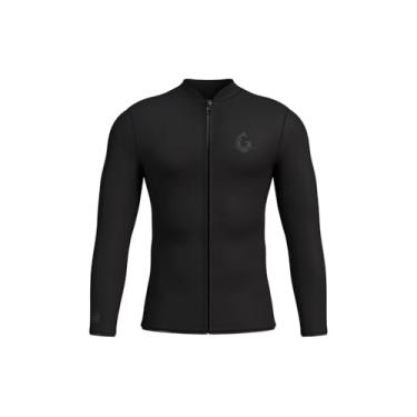 Imagem de GoldFin Roupa de mergulho masculina, 3 mm, jaqueta de neoprene, manga comprida, roupa molhada para esportes aquáticos, mergulho, surfe, caiaque, natação