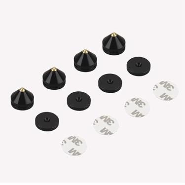 Imagem de HIFIDIY LIVE 4 peças, 4 conjuntos, suporte de alto-falante, almofada para pés, liga de alumínio, pontas metálicas, cone para chão, prego M23*20 para subwoofer CD DVD Player gravador amplificador de