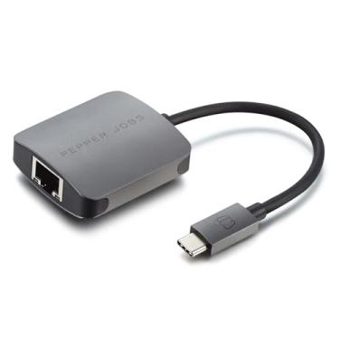 Imagem de PEPPER JOBS Adaptador USB C para Ethernet, adaptador Gigabit Ethernet para USB 3.0 tipo C, adaptador Thunderbolt portátil, hub USB C para laptop para MacBook Air/Pro, XPS, dispositivo USB-C