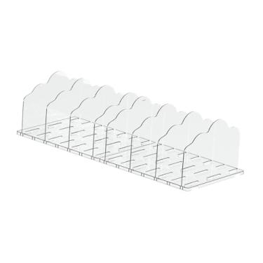 Imagem de WeiLaiKeQi Estante de livro de quatro quadros acrílico estante ajustável divisores guarda-roupa prateleira para sala estudo estante mesa, 2 Unidades