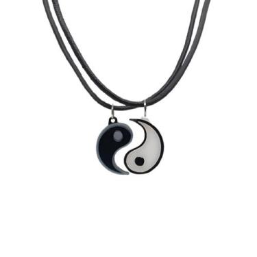 Imagem de Kit 2 Colares Duplo Yin Yang Namoro Best Frien Infantil - NEWRAI3D