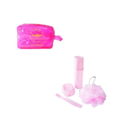 Imagem de Kit Viagem Nécessaire De Plástico Candy Bag Com 4 Peças