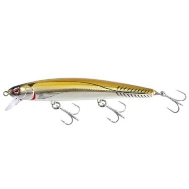 Imagem de LITTMA Iscas de pesca de surfe Califórnia Iscas de água salgada Crankbait Surf Minnow 110 - Sardinha metálica super brilhante e rosa perolado para a barriga para pesca de alabote e striper