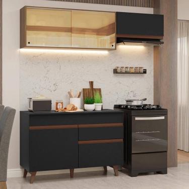 Imagem de Armário de Cozinha Compacta 190cm Preto/Rustic Reims Madesa 05