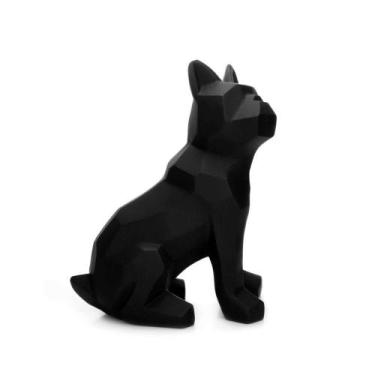 Imagem de Escultura Cachorro Em Resina Preto 26x20cm - DROSSI