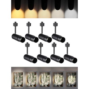 Imagem de LEONLITE Pacote Com 8 Cabeças De Iluminação De Trilho Led Com Zoom 5 Cct, Cabeças De Luz De Trilho Tipo H De 12 W, Ângulo De Feixe De 15°-60°, Luminária De Trilho De Teto Regulável, Luminária De Hol
