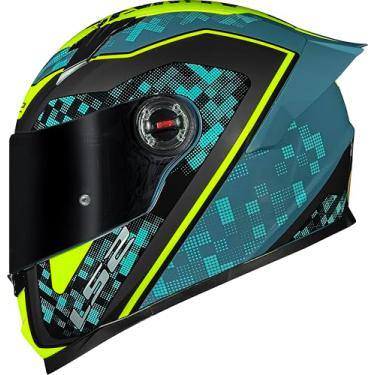 Imagem de Capacete Ls2 FF358 Classic S Striker Azul e Amarelo Tamanho:56