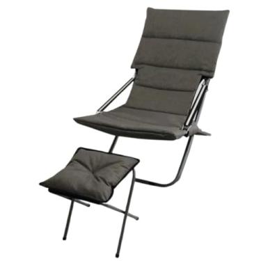 Imagem de XINCHANG Poltrona dobrável ajustável com tecido de alta densidade - perfeita para casa, escritório e relaxamento ao ar livre (atualização cinza claro] com pedais)