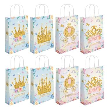 Imagem de Generic 16 peças de sacos de lembrancinha de princesa príncipe com alças - rosa, branco - 21 x 15 x 7,9 cm - aniversário, casamento, chá de panela - tema princesa