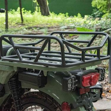 Imagem de Midimttop Prateleira traseira de bagagem de motocicleta, suporte de bolsa de entrega de comida de pizza, cesta traseira, suporte quadrado, adequado para Ho&nda Hunter Cub CT125/Trail 125 CT 125