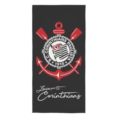 Imagem de Toalha de Time Praia E Piscina, Licenciada, Aveludada, 1,40mx70cm, Altihaus, Secagem R�pida, Macio - Lepper (Corinthians II)