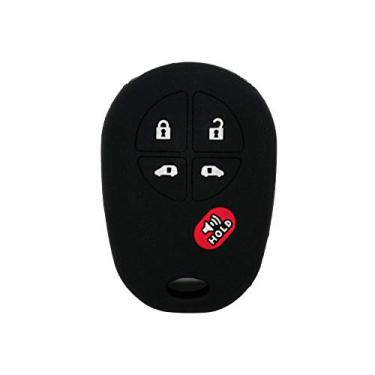 Imagem de SEGADEN Capa Protetora de Silicone Capa Suporte de Pele Jaqueta Compatível com TOYOTA Sienna 4+1 Botão 5 Botões Chave Remota Fob CV4423SEGADEN preto CV4423BK