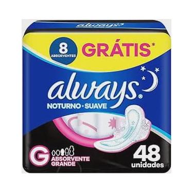 Imagem de Absorvente Always Noturno Suave G com Aba 48 unidades