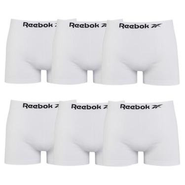 Imagem de Kit 6 Cuecas Boxer Reebok Classic Masculina, Branco, GG