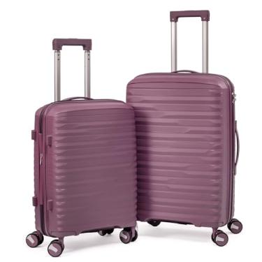 Imagem de Kit Mala De Viagem 23Kg E 10Kg Polipropileno 8 Rodas 360 Tamanho Conjunto Pequena Bordo Padrão Anac E Media Para Despachar Rígida Leve Resistente (ROXO, 2-Peças (P/M))