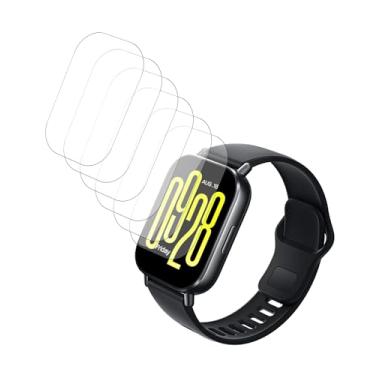 Imagem de [Pacote com 6] Película protetora de tela para relógio inteligente Xiaomi Redmi Watch5 Active, BodyArmor antibolhas, transparente de grau militar, compatível com capas.