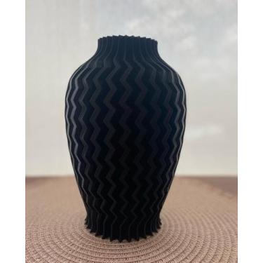 Imagem de Vaso Jarro Decorativo Zig Zag  25cm  Plástico  Flores artificiais - Ge