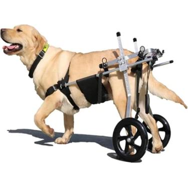 Imagem de Cadeira de rodas grande/média para pernas traseiras, carrinho de cachorro ajustável fácil para reabilitação das pernas traseiras, auxilia na cura e dá mobilidade, 2GG