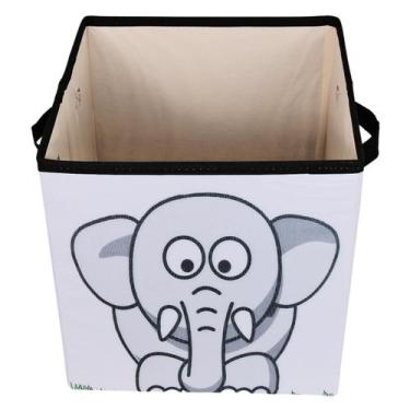 Imagem de CAIXA ORGANIZADOR DE BRINQUEDO INFANTIL COLORIDA  ESTAMPADA   28x30x28