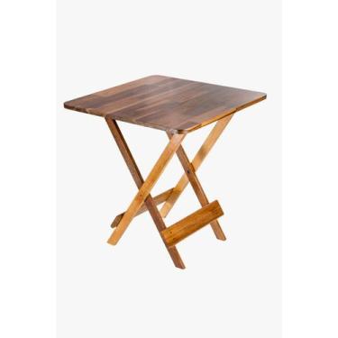 Imagem de Mesa Dobrável Para Bar 70x70 Madeira Maciça - Mobília Mix, MEL
