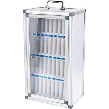 Imagem de Armário De Armazenamento De Celular 6/12/24/36/48/60 Slots Cofre Para Celular Liga De Alumínio Com Fechadura Armários De Funcionários Para Estudantes, Silver, 36