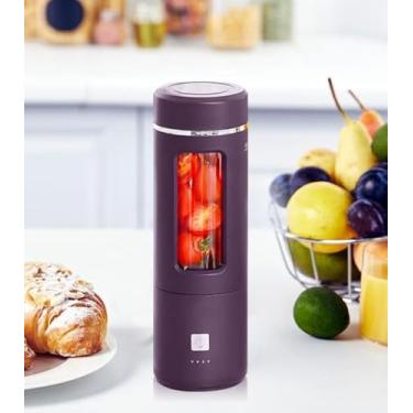 Imagem de Generic QuantumG – Liquidificador portátil de 350 ml, mini liquidificador Titanum com 4 lâminas, liquidificador recarregável por USB para batidos, vitaminas, suco fresco, comida de bebê, legumes, roxo