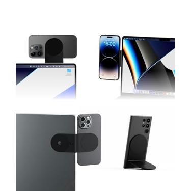 Imagem de Rolling Square Edge Pro Core – Suporte magnético para celular para computadores e tablets | Adesivo de placa de metal seguro ou modo autônomo, compatível com dispositivos MagSafe, Qi e não MagSafe