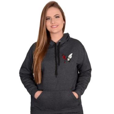 Imagem de Moletom Blusa de Frio Feminina Estampa Tumblr Em Algodão Cores - Metho