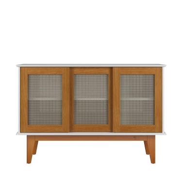 Imagem de Aparador Buffet Detroit 3 Portas Branco/Nature - Tebarrot