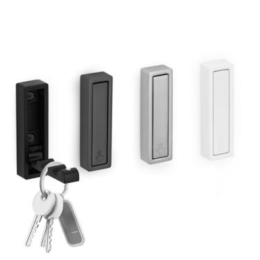 Imagem de Sekonow Pacote com 4 ganchos de parede dobráveis, ímã dobrável de liga de zinco, ganchos resistentes e fáceis de montar para pendurar casacos, bolsas, lenços, chaves, toalhas, chapéus (retângulo)