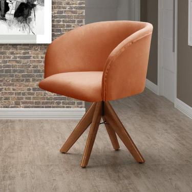 Imagem de Poltrona Atenas Base Giratória De Madeira Sala Terracota