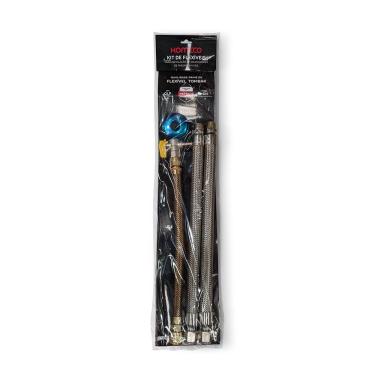 Imagem de Kit De Flexíveis Para Aquecedor De Passagem A Gás M1/2 X F1/2 40cm