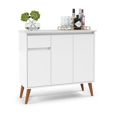 Imagem de Aparador Buffet Veneza 3 Portas 1 Gaveta 93cm Ej Móveis Branco