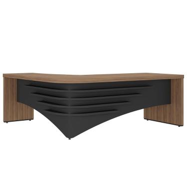Imagem de Mesa Para Escritório Em L Diretor Lado Direito Nogal/preto
