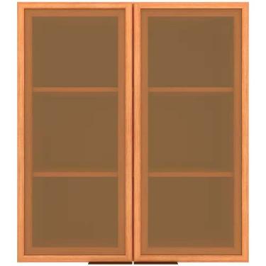 Imagem de Armário Aéreo Bartira Cristal Mdp 15mm Com 2 Portas Vidro Lâmina Mel