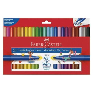Imagem de Canetinha Hidrográfica Ponta Vai E Vem 150124vvzf 24 Cores - Faber Castell