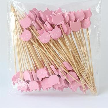 Imagem de Lairon Espetos De Bambu Descartáveis Para Gatos, Aperitivo Naturais E Ecológicos, Coquetel Palitos Frutas, Sanduíche, Sobremesa, Longos Festa Aniversário, Decoração Comida Restaurante