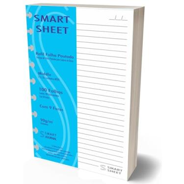 Imagem de Refil Caderno de Discos Smart Sheet 90g 100 Folhas Pautado Medio 9 Furos