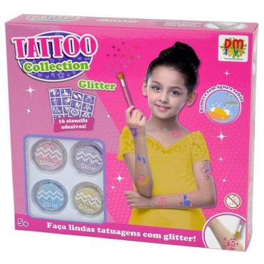 Imagem de Stencil adesivo Tattoo Collection Glitter Plus - DM BRASIL